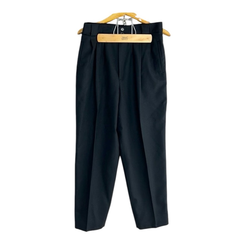 VINTAGE Giorgio Sant’ Angelo 100% Wool Black Tapered Trouser Pants Size 14
